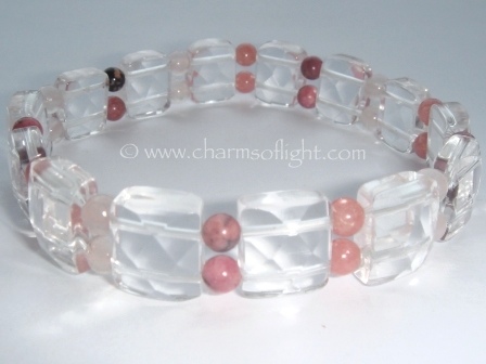 Clear Quartz, Rose Quartz, Rhodonite & Rhodochrosite bracelet